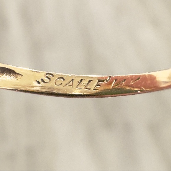 14K Large Aventurine Jade natural sparkling medium green vintage solid gold ring - Picture 11 of 11